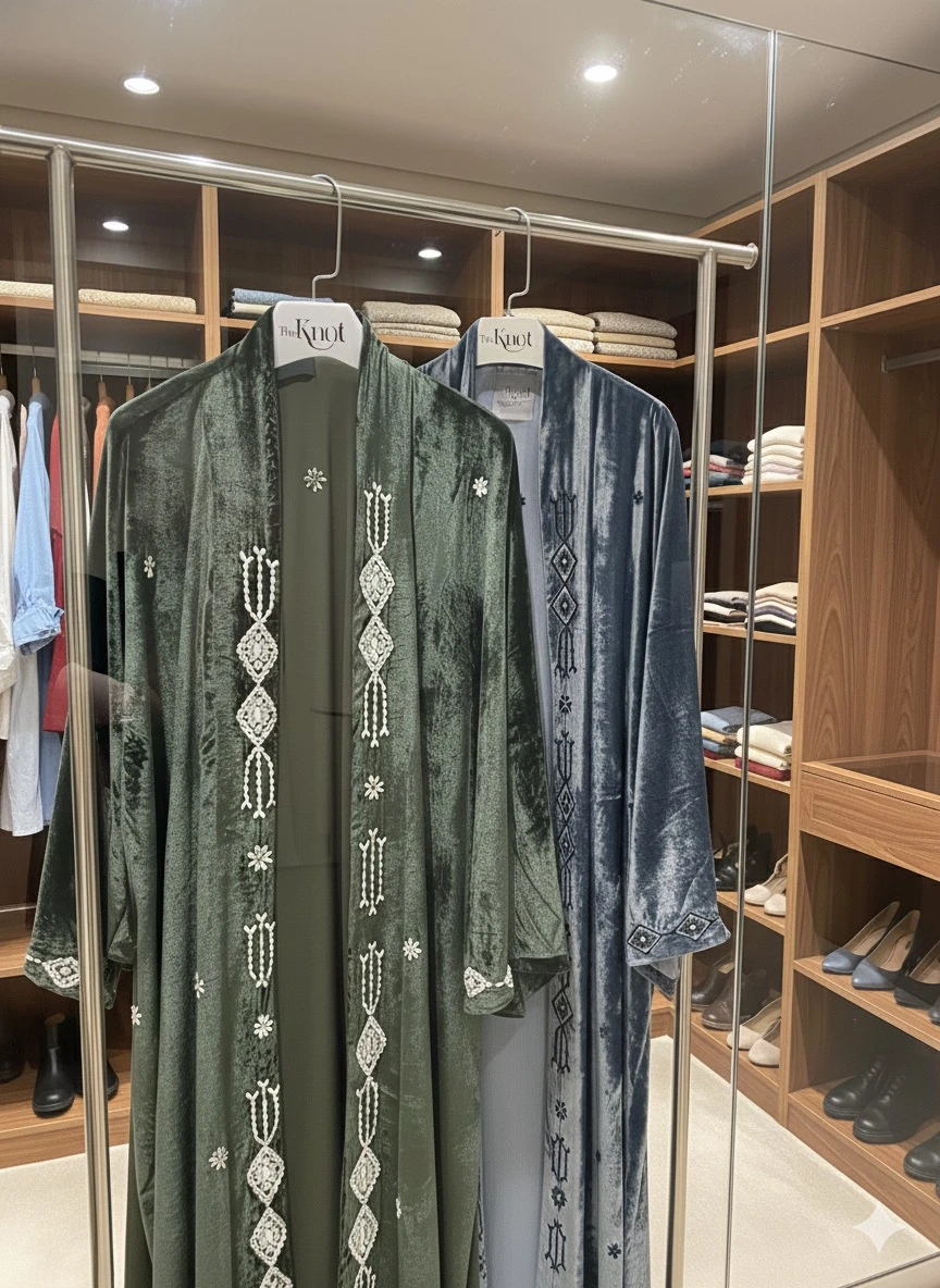 Velvet Abaya embroidery