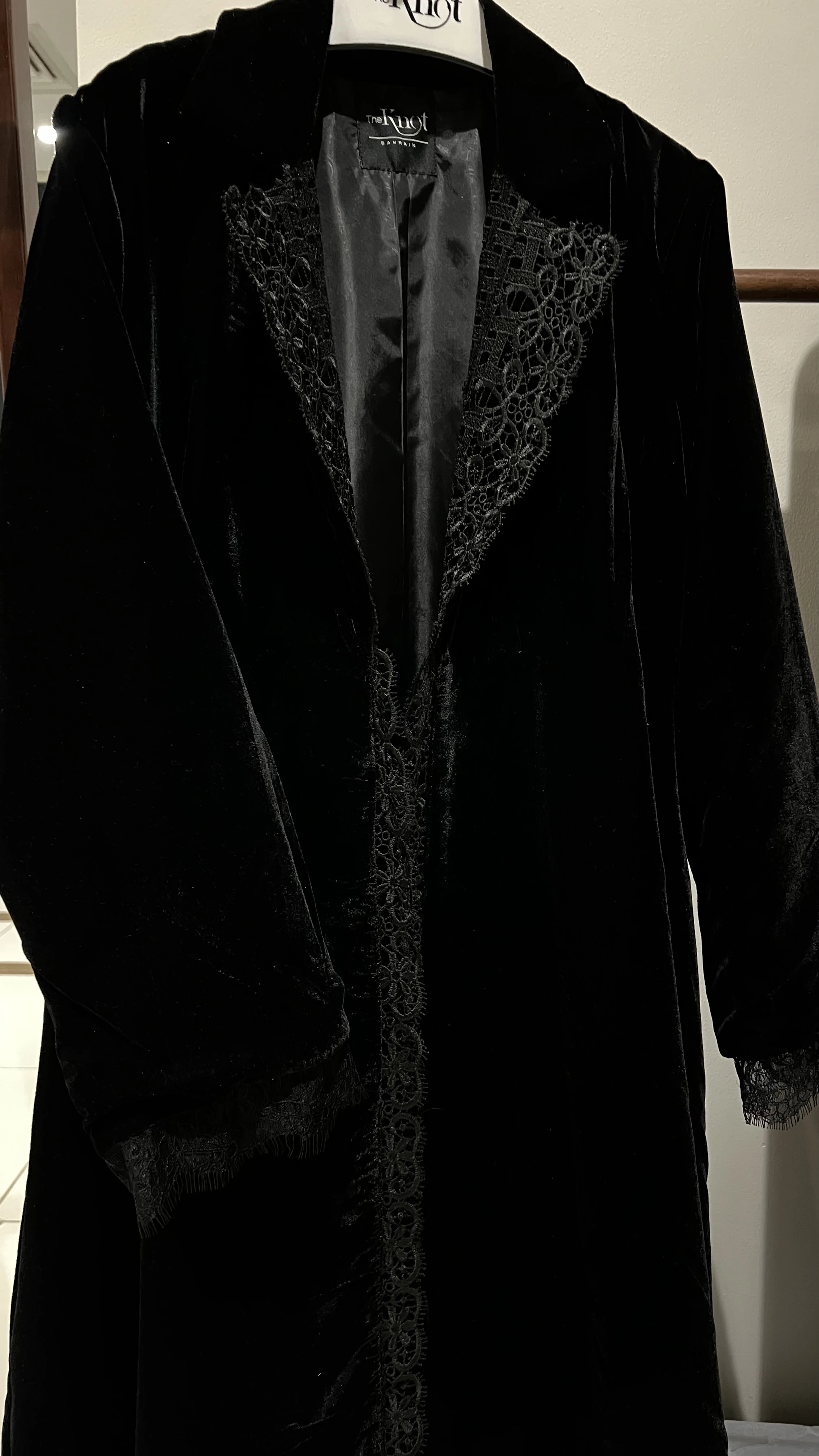 Velvet Blazer abaya with lace